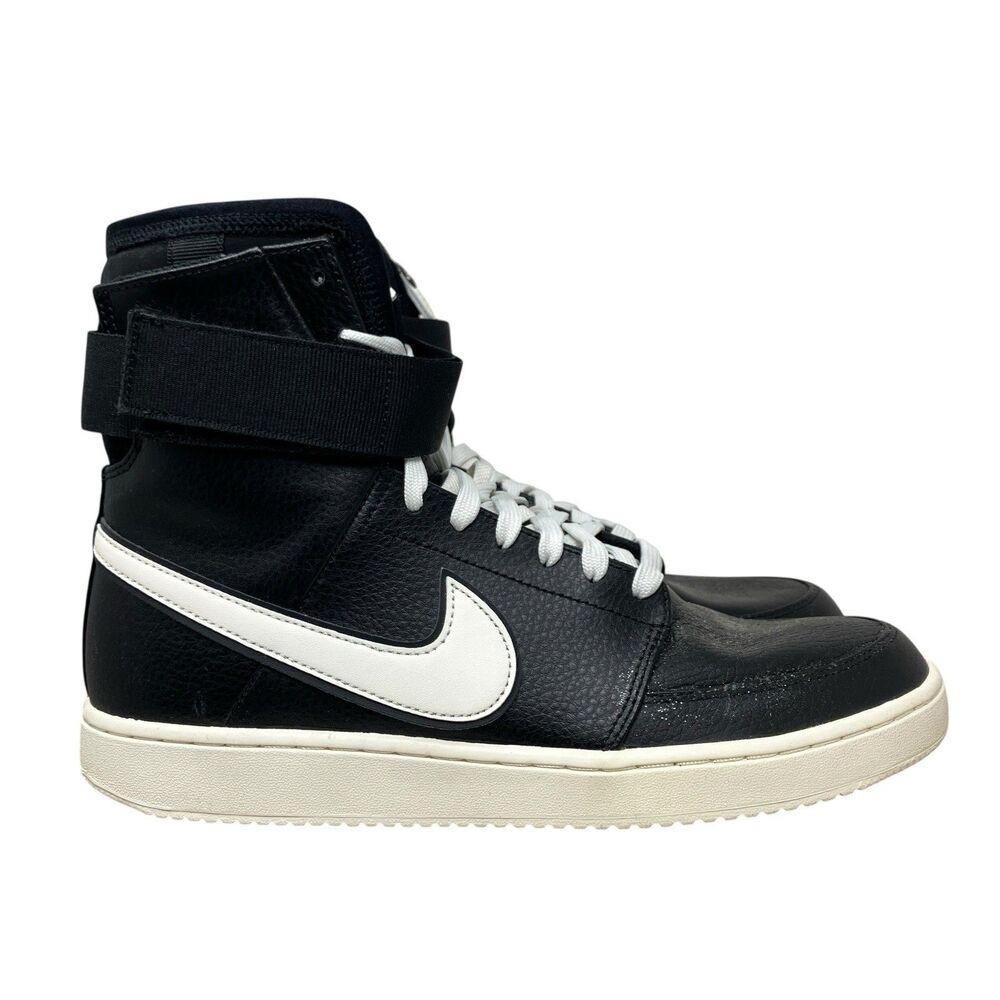 Nike Sneakers‎ Mens 9 Black Sail Double Court High Top Retro Strap A02424-001